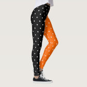 Zwarte en Oranje Polka Dots Halloween Leggings (Rechts)