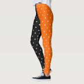 Zwarte en Oranje Polka Dots Halloween Leggings (Links)