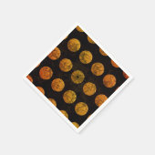 Zwarte en oranje puntspiderweb servet (Hoek)