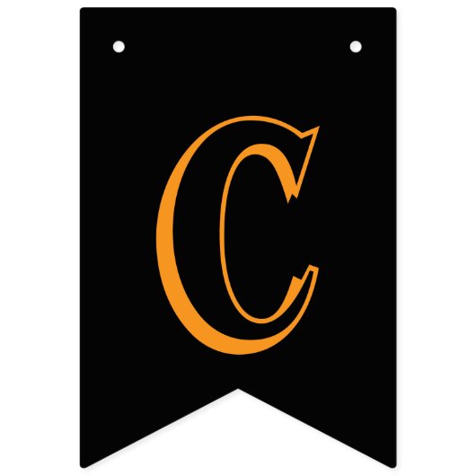 Zwarte en oranje schoolkleuren afstuderen vlaggetjes (Tweede vlag)