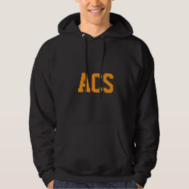 Zwarte en oranje schoolkleuren met letters hoodie