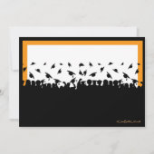 Zwarte en Oranje Silhouette Graduette Party Kaart (Achterkant)