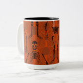 Zwarte en Oranje skeletten Halloween Mok (Voorkant links)