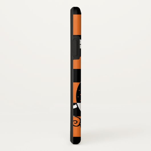 Zwarte en oranje strepen met pompoen Case-Mate iPhone case (Achterkant / rechts)