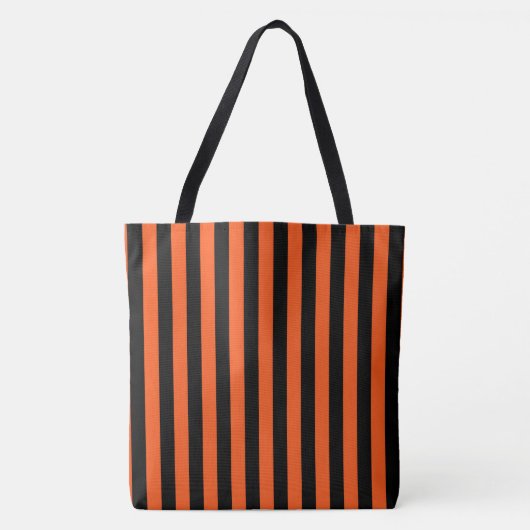 Zwarte en Oranje strepen Tote Bag (Voorkant)