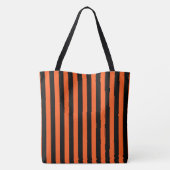 Zwarte en Oranje strepen Tote Bag (Achterkant)