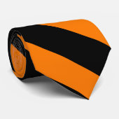 Zwarte en oranje stripe Halloween party Stropdas (Opgerold)