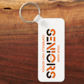 Zwarte en Oranje tweekleurige gespleten letters Sleutelhanger (Voorkant)