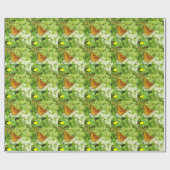 Zwarte en Oranje vlinder op witte ventilator Cadeaupapier (Vlak)