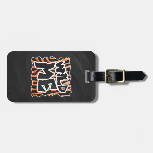 Zwarte en Oranje wilde Zebra Bagagelabel (Voorkant horizontaal)