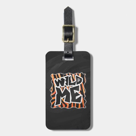 Zwarte en Oranje wilde Zebra Bagagelabel (Voorkant verticaal)