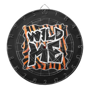Zwarte en Oranje wilde Zebra Dartbord