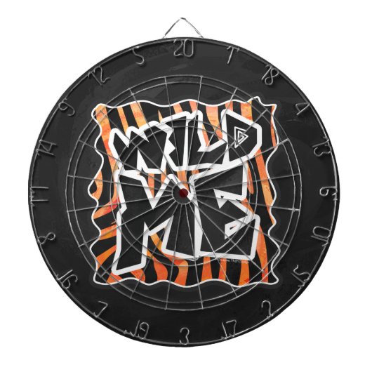 Zwarte en Oranje wilde Zebra Dartbord (Voorkant)