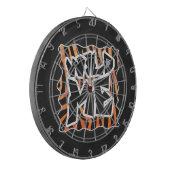 Zwarte en Oranje wilde Zebra Dartbord (Voorkant Links)