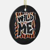 Zwarte en Oranje wilde Zebra Keramisch Ornament (Rechts)