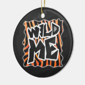 Zwarte en Oranje wilde Zebra Keramisch Ornament (Links)