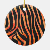 Zwarte en Oranje wilde Zebra Keramisch Ornament (Achterkant)