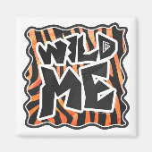 Zwarte en Oranje wilde Zebra Magneet (Voorkant)