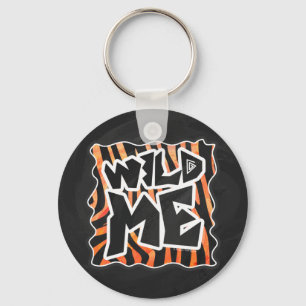 Zwarte en Oranje wilde Zebra Sleutelhanger