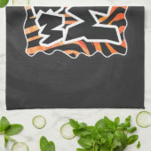 Zwarte en Oranje wilde Zebra Theedoek (Gevouwen)