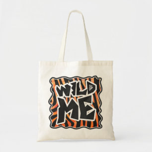 Zwarte en Oranje wilde Zebra Tote Bag