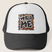 Zwarte en Oranje wilde Zebra Trucker Pet (Voorkant)