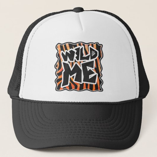 Zwarte en Oranje wilde Zebra Trucker Pet (Voorkant)
