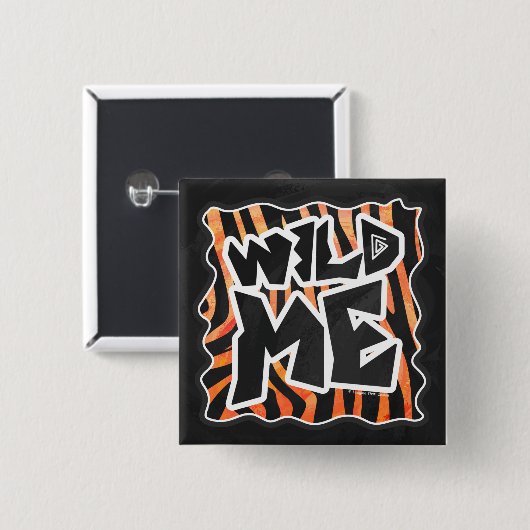 Zwarte en Oranje wilde Zebra Vierkante Button 5,1 Cm (Voorkant /achterkant)