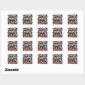 Zwarte en Oranje wilde Zebra Vierkante Sticker (Vel)