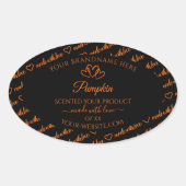 Zwarte en Oranje Word Cloud Product Labels harten (Voorkant)