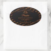 Zwarte en Oranje Word Cloud Product Labels harten (Tas)