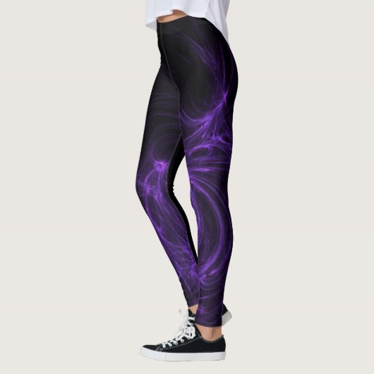 Zwarte en Paarse Abstracte achtergrond Leggings (Links)