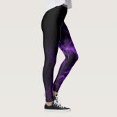 Zwarte en Paarse Abstracte achtergrond Leggings (Rechts)