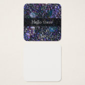 Zwarte en Paarse Abstractste Hallo cirkels Vierkante Visitekaartjes (Voorkant /achterkant)