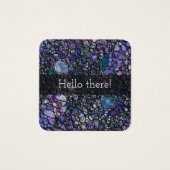 Zwarte en Paarse Abstractste Hallo cirkels Vierkante Visitekaartjes (Voorkant)