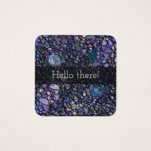 Zwarte en Paarse Abstractste Hallo cirkels Vierkante Visitekaartjes (Voorkant)