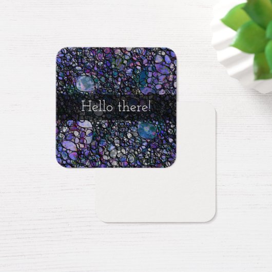 Zwarte en Paarse Abstractste Hallo cirkels Vierkante Visitekaartjes (Bureau)