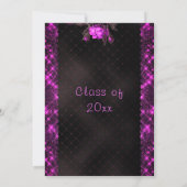 Zwarte en Paarse Afstuderen Uitnodiging Sjabloon (Achterkant)