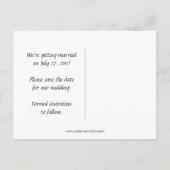 Zwarte en Paarse bloemen bewaren de datum Aankondigingskaart (Achterkant)