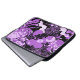  zwarte en paarse bloemen en vogels laptop sleeve (Voorkant onderkant)