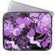 zwarte en paarse bloemen en vogels laptop sleeve (Voorkant)