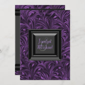 Zwarte en Paarse bruiloft redden de datum Save The Date (Voorkant / Achterkant)