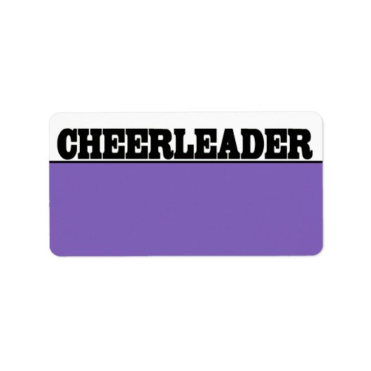 Zwarte en Paarse Cheerleader Name Stickers (Voorkant)