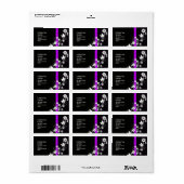 Zwarte en Paarse Daisy Adresetiketten Etiket (Full Sheet)