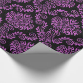 Zwarte en Paarse Damask | Papier voor onmiddellijk (Hoek)