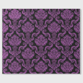Zwarte en Paarse Damask | Papier voor onmiddellijk (Vlak)
