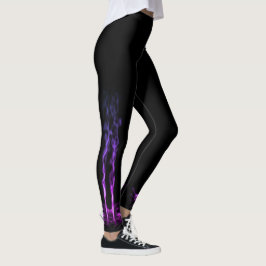 Zwarte en paarse drakenrook leggings