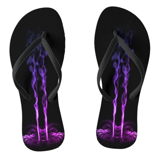 Zwarte en paarse drakenrook teenslippers (Voetbed)