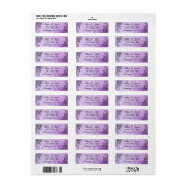 Zwarte en Paarse Elegant Script Return-labels Etiket (Full Sheet)