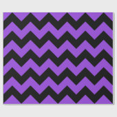 Zwarte en Paarse Extra Grote Chevron Cadeaupapier (Vlak)